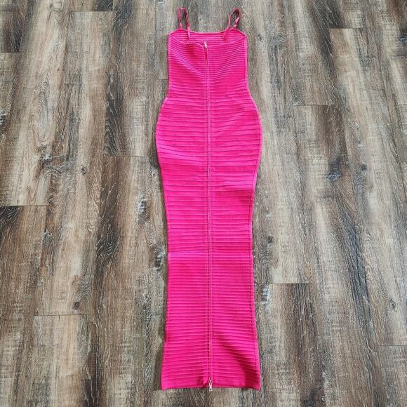 Retrofete Kylie Bandage Knit Dress in Dragon Fruit Pink Size XXS NWT Maxi - Picture 7 of 15